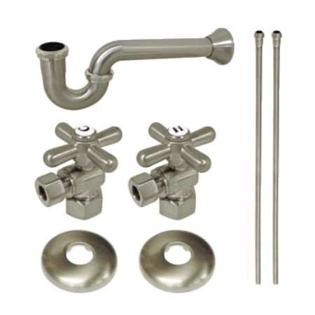Kingston Brass KPK208 Plumbing Supply Kit with 1-1/2" P-Trap - 1/2" IPS Inlet x 3/8" Comp Oulet, Brushed Nickel KPK208